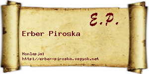 Erber Piroska névjegykártya